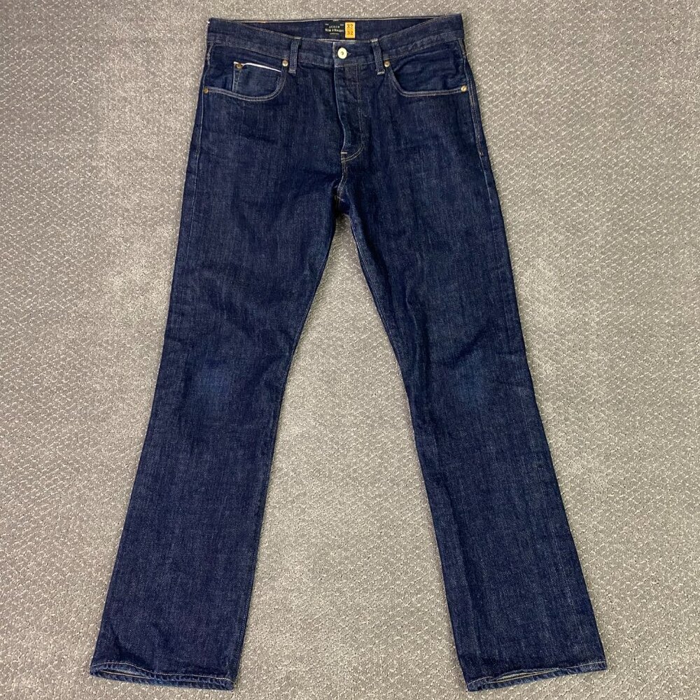 J. CREW Slim Straight Selvedge Jeans Men's 32 x 32 Fits 34 x 32 Blue Cotton